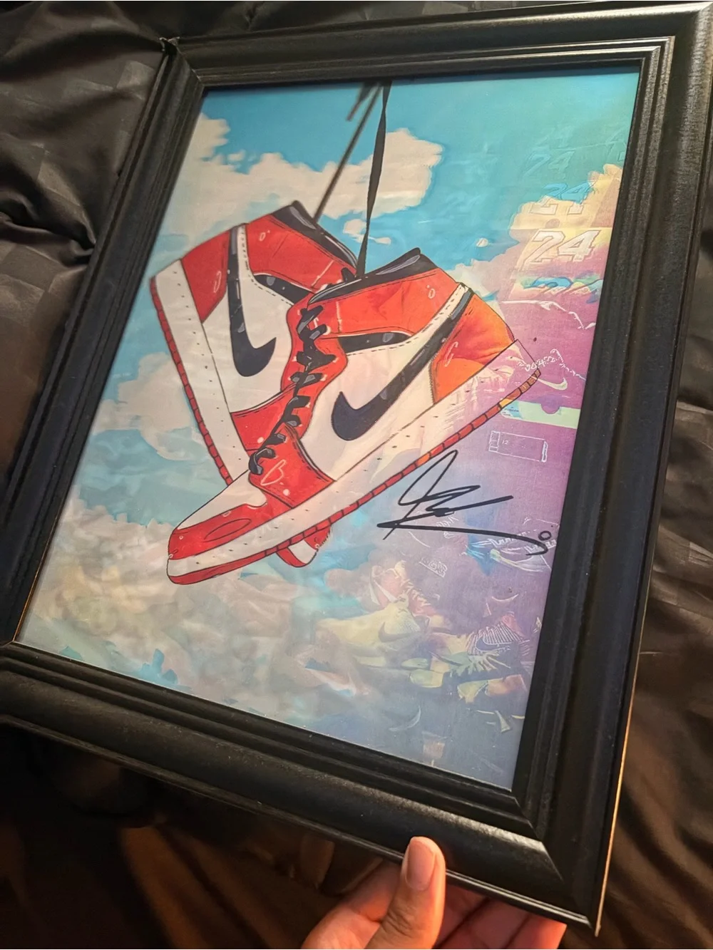 Inspired Men’s Black Basketball Sneakers Print